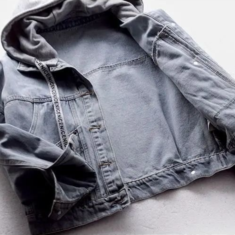 韓版寬鬆牛仔外套短款連帽夾克多口袋百搭上衣秋冬