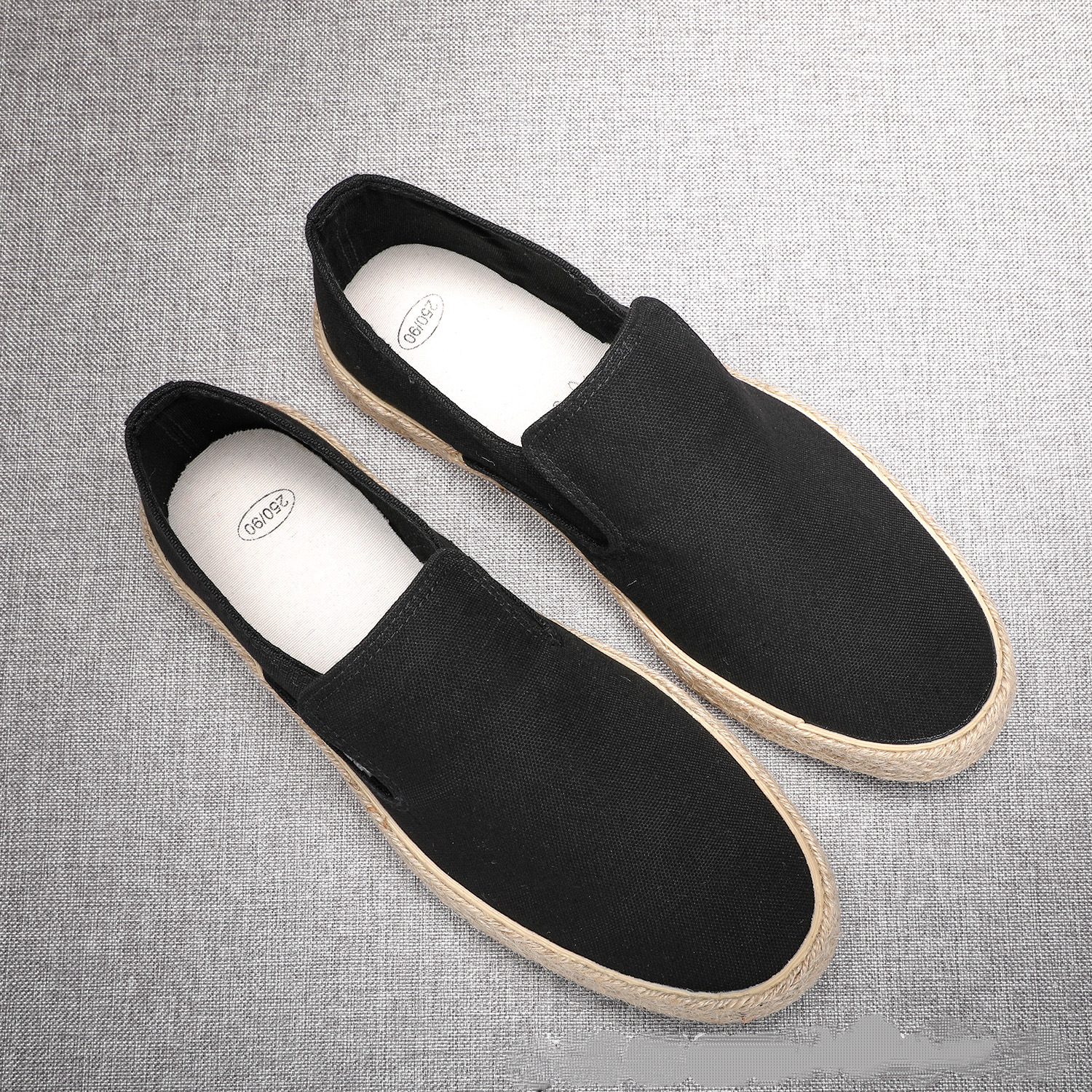 Men&#039;s Casual Round Toe Flats Summer Breathable Non-Slip Loafers Canvas Shoes