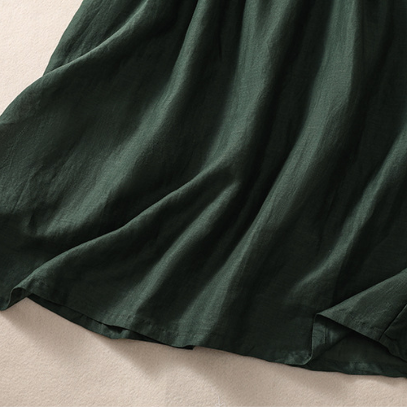 必備百搭款 氣質 棉麻 收腰抽繩 襯衫長裙 休閒洋裝