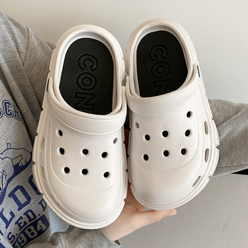 雲朵柔軟觸感涼鞋 夏日沙灘兩穿包頭涼拖水鞋 厚底增高 時尚外穿