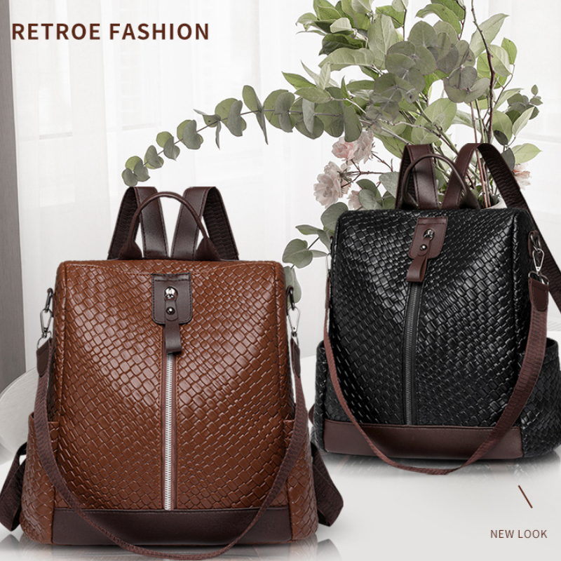 歐美復古雙肩背包—休閒防盜設計，戶外旅行必備