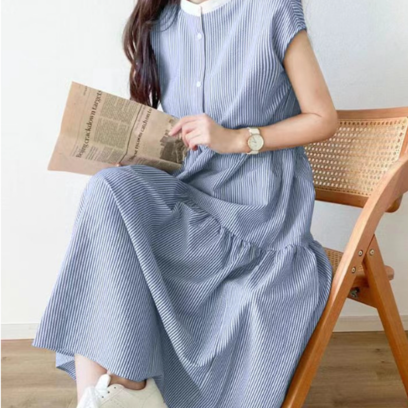 韓國chic ‧ 4色條紋蝴蝶結設計連身裙