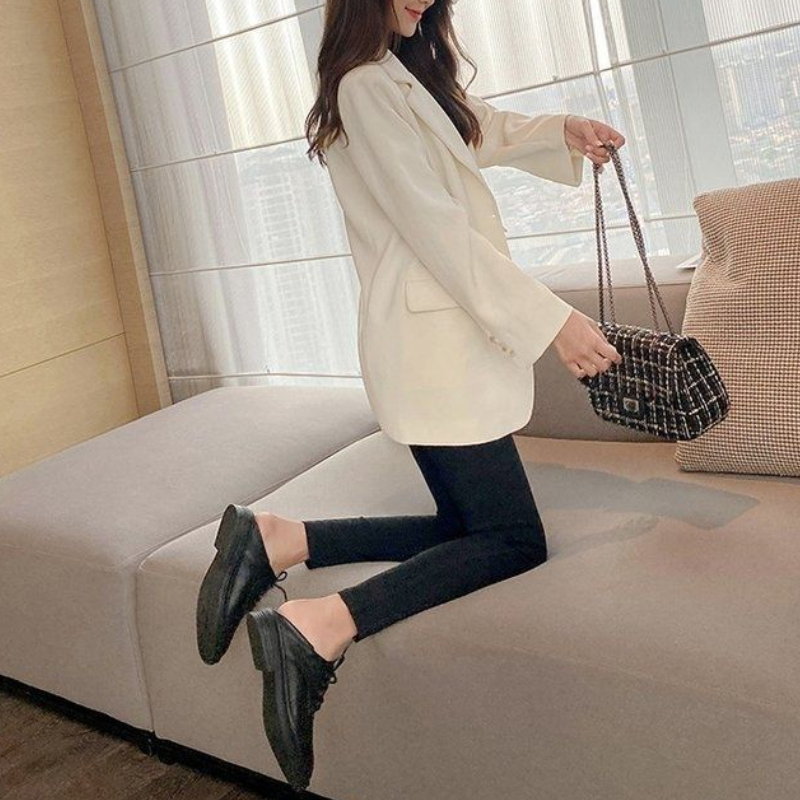 英倫風軟底小皮鞋-春秋系帶防滑工作鞋