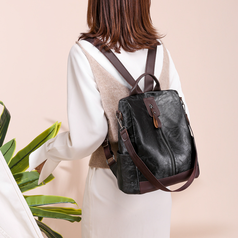 歐美復古雙肩背包—休閒防盜設計，戶外旅行必備