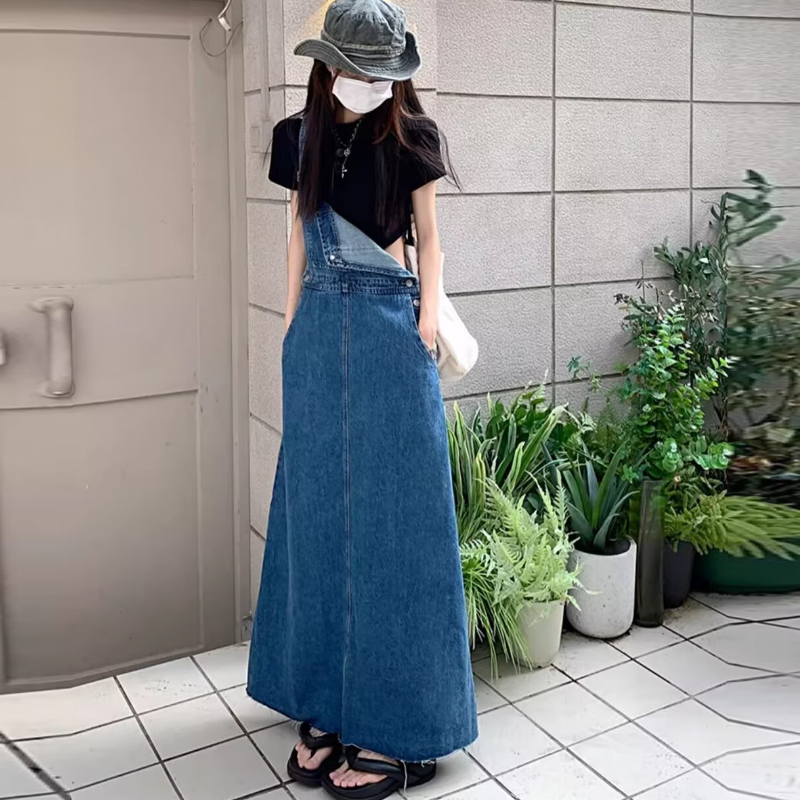 簡約．減齡顯瘦牛仔吊帶背帶裙