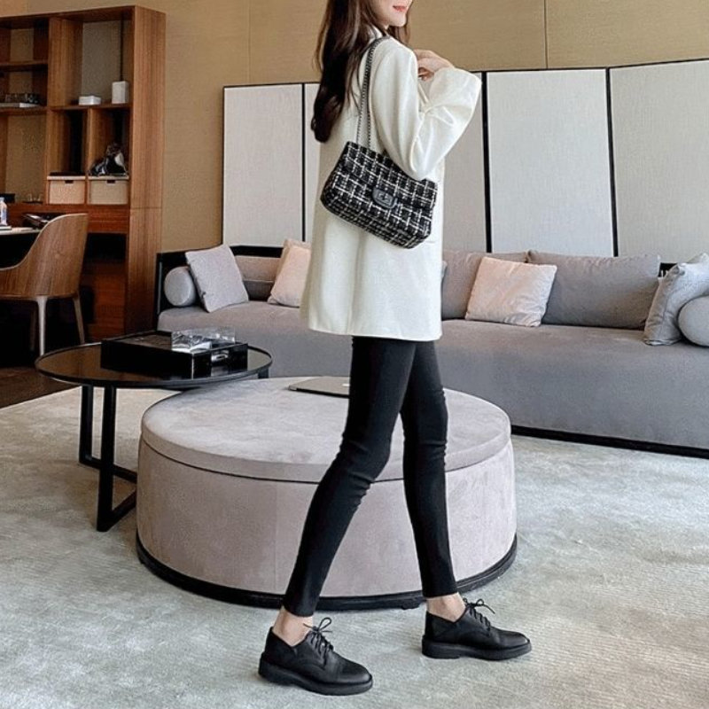 英倫風軟底小皮鞋-春秋系帶防滑工作鞋