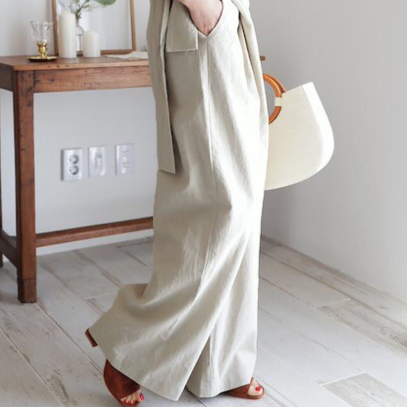 6色任選 韓國chic風高腰綁帶休閒時尚寬褲