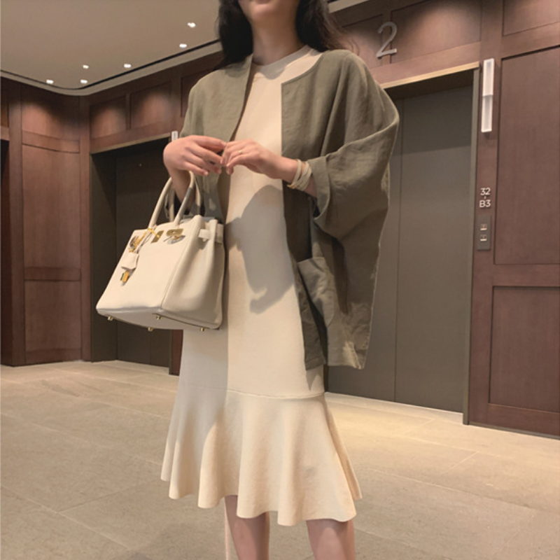 寬鬆冰絲棉麻襯衣外套 復古簡約棉麻T恤