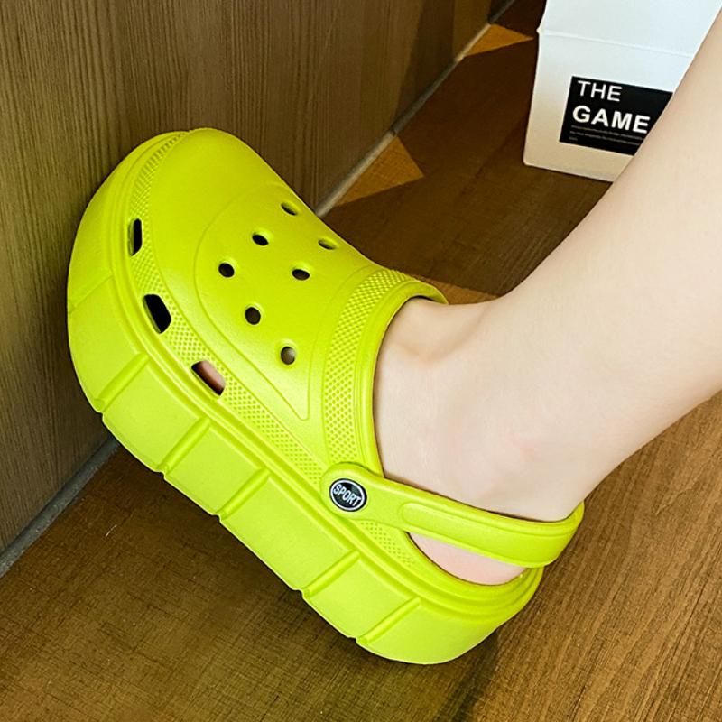 雲朵柔軟觸感涼鞋 夏日沙灘兩穿包頭涼拖水鞋 厚底增高 時尚外穿