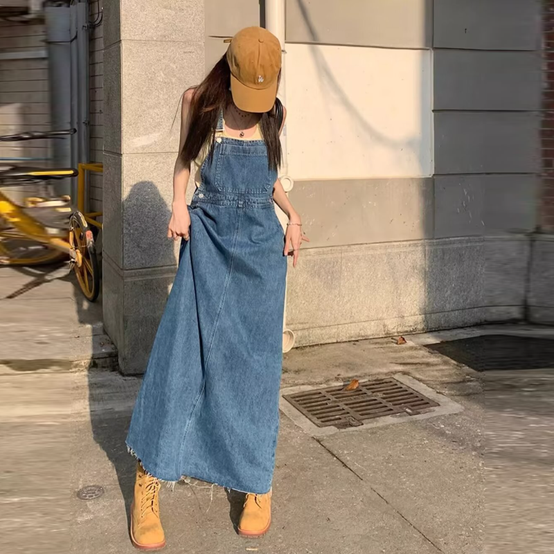 簡約．減齡顯瘦牛仔吊帶背帶裙