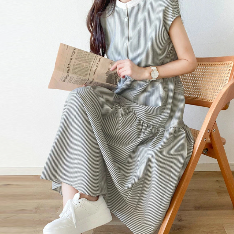 韓國chic ‧ 4色條紋蝴蝶結設計連身裙