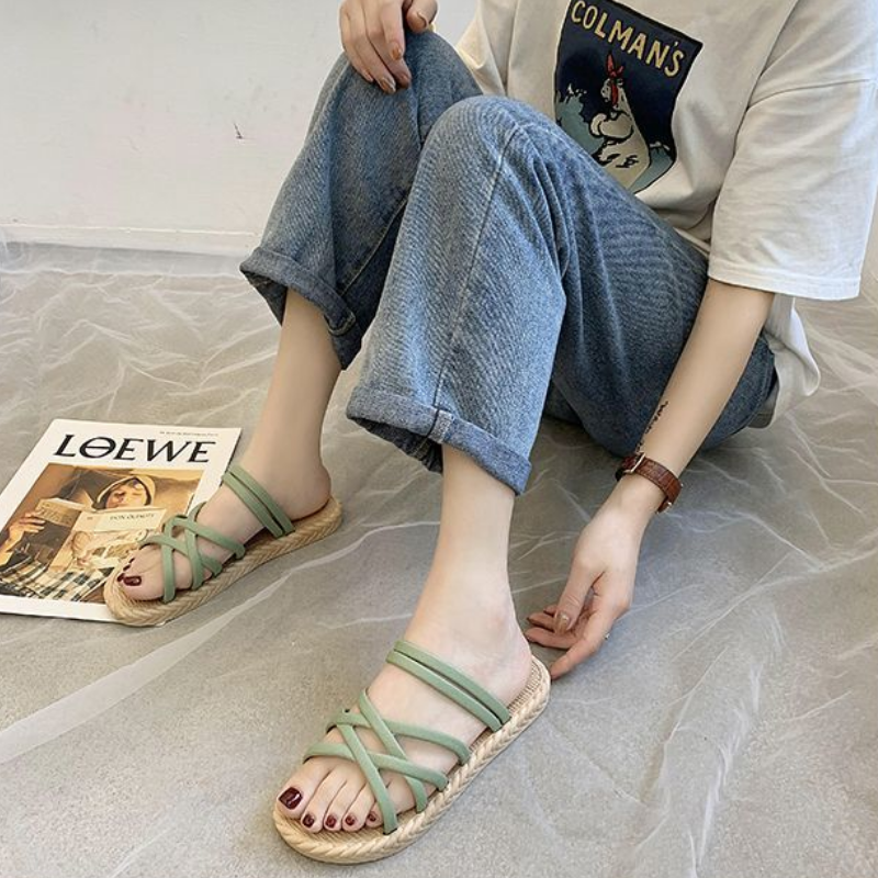 【買1享2】厚底羅馬涼拖鞋 沙灘外穿顯瘦神拖 結帳自動帶2雙