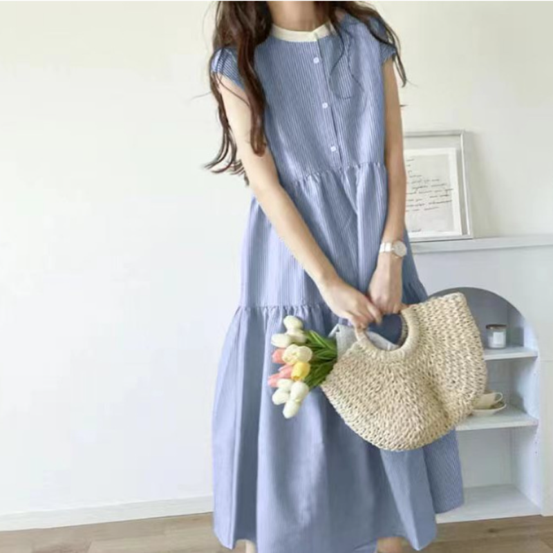 韓國chic ‧ 4色條紋蝴蝶結設計連身裙