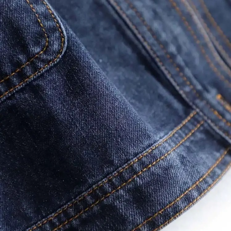 春秋藍色牛仔短版外套-時尚休閒通勤必備 原色設計簡約牛仔