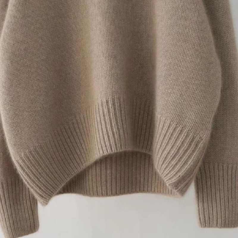 秋冬加厚素色羊毛針織上衣 高領寬鬆慵懶羊毛毛衣