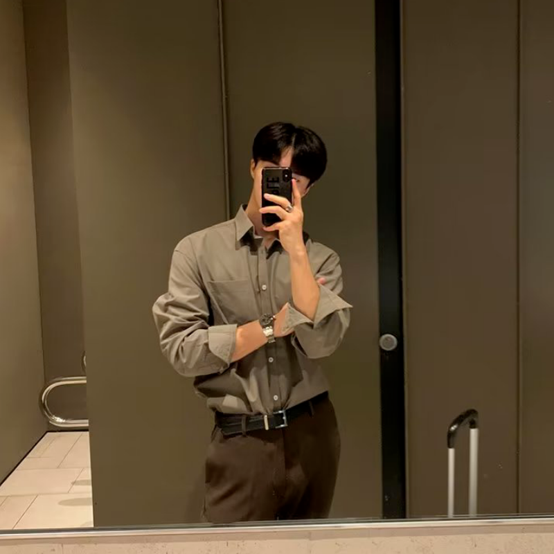 【單件/套裝】高級感長袖襯衫+黑色西裝褲兩件套裝-vivivale