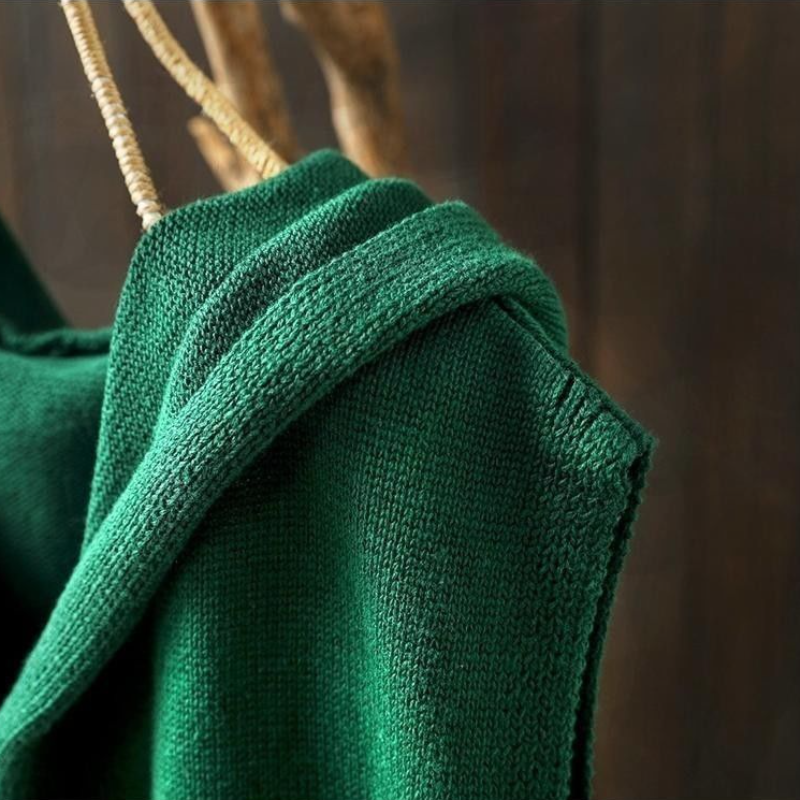 文藝連帽針織背心-秋冬寬鬆休閒雙口袋無袖外穿設計