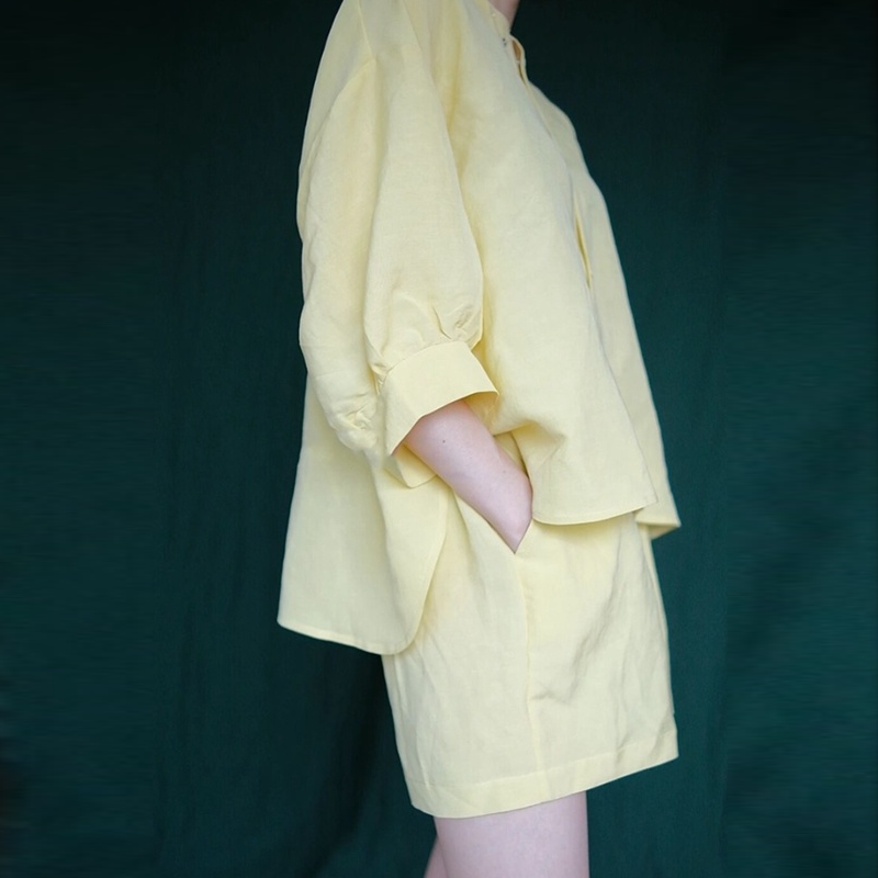 【單品可選】簡約 ‧ 奶黃色排扣兩件套套裝