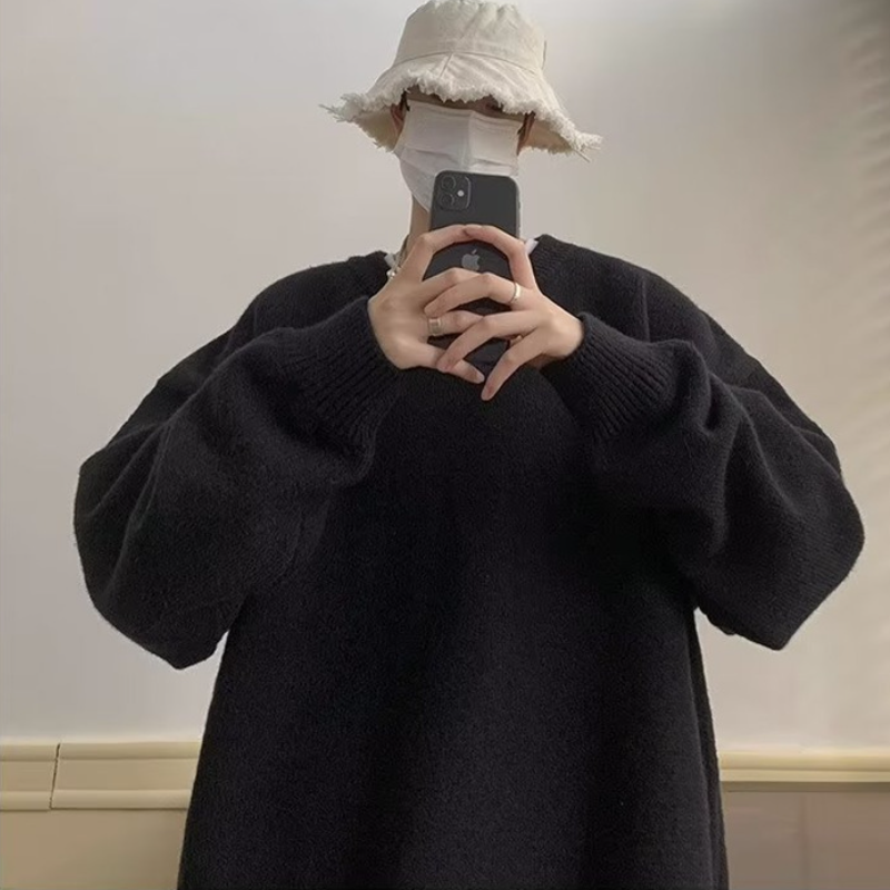 復古潮牌慵懶風高級感長袖針織衫