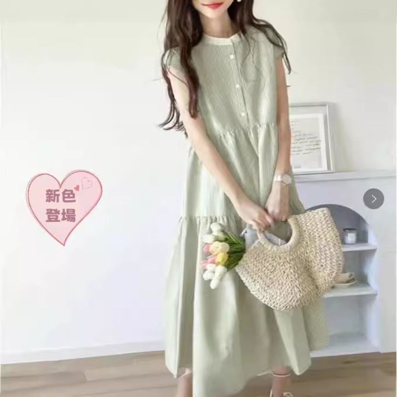 韓國chic ‧ 4色條紋蝴蝶結設計連身裙