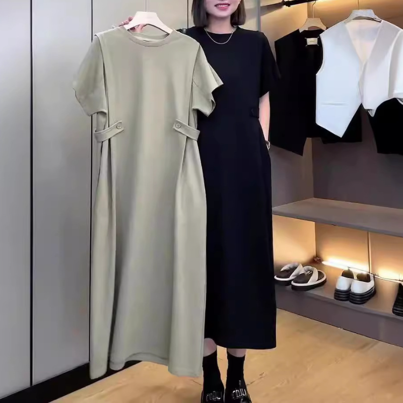 日版設計款連身裙 華麗寬鬆顯瘦洋裝