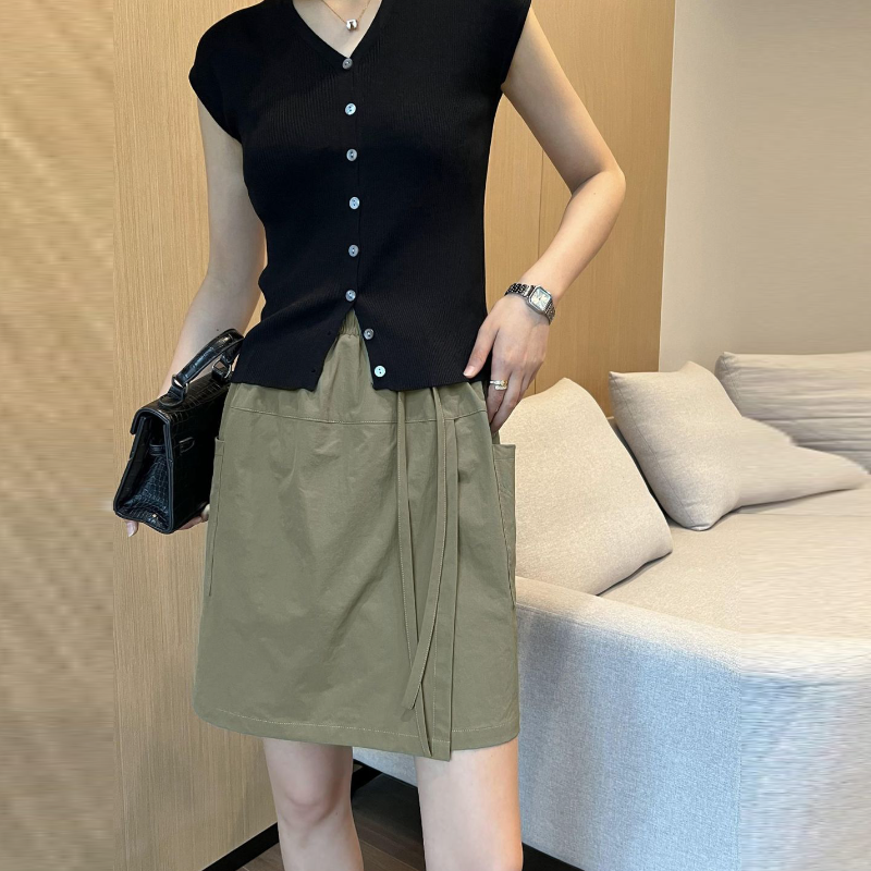 抗UV高腰A字褲裙 濕熱天專屬 薄款顯瘦寬鬆大碼短褲褲裙