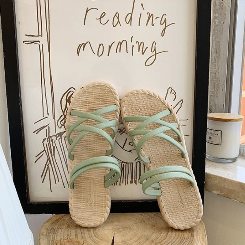 【買1享2】厚底羅馬涼拖鞋 沙灘外穿顯瘦神拖 結帳自動帶2雙