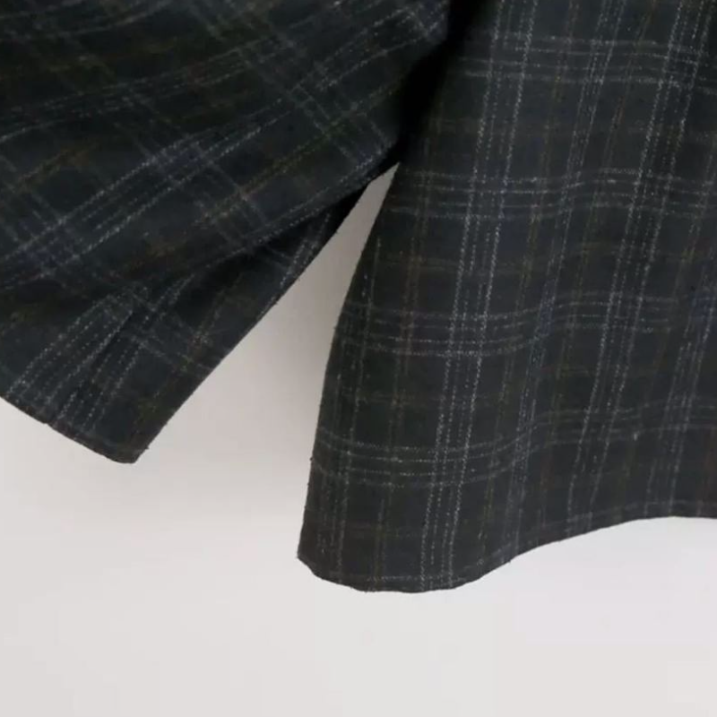 簡約．秋冬格子毛呢褲裙寬褲鬆緊腰