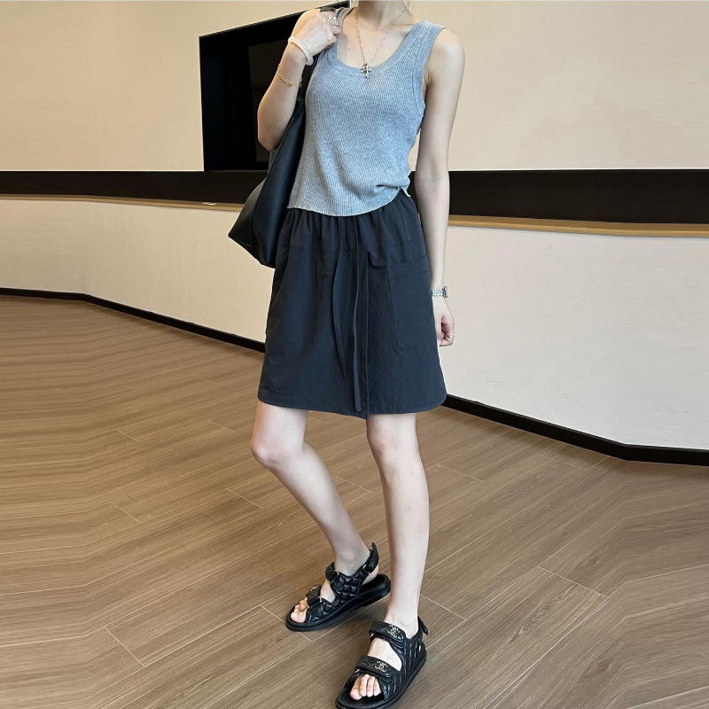 抗UV高腰A字褲裙 濕熱天專屬 薄款顯瘦寬鬆大碼短褲褲裙