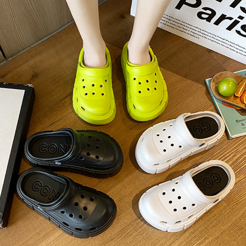 雲朵柔軟觸感涼鞋 夏日沙灘兩穿包頭涼拖水鞋 厚底增高 時尚外穿