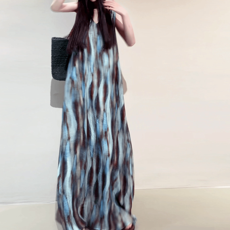 暈染度假風及踝背心洋裝氣質顯瘦