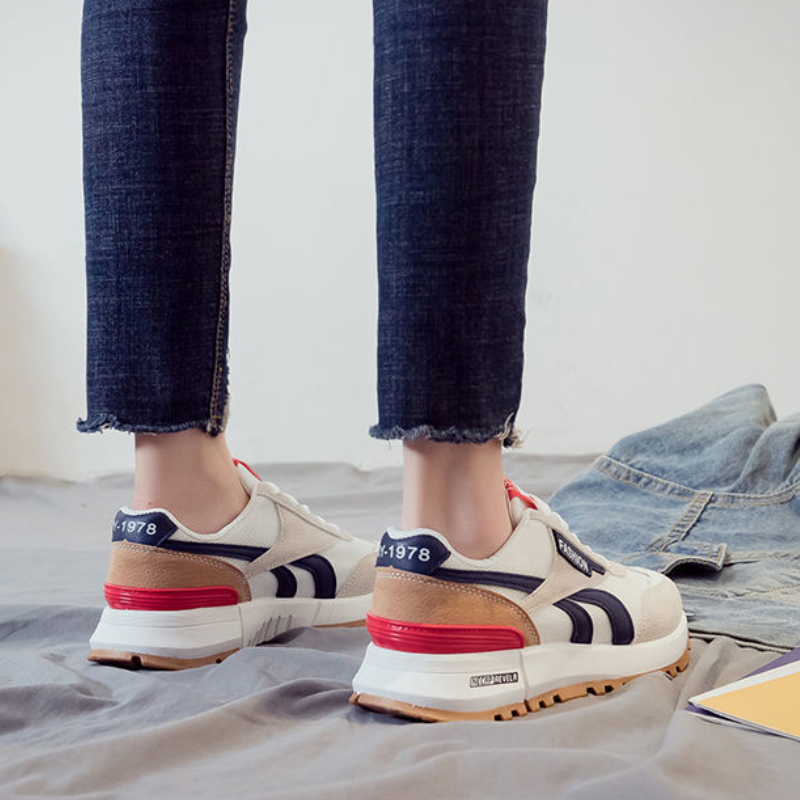 韓版透氣休閒運動鞋-阿甘鞋風格 男女同款網面小白鞋