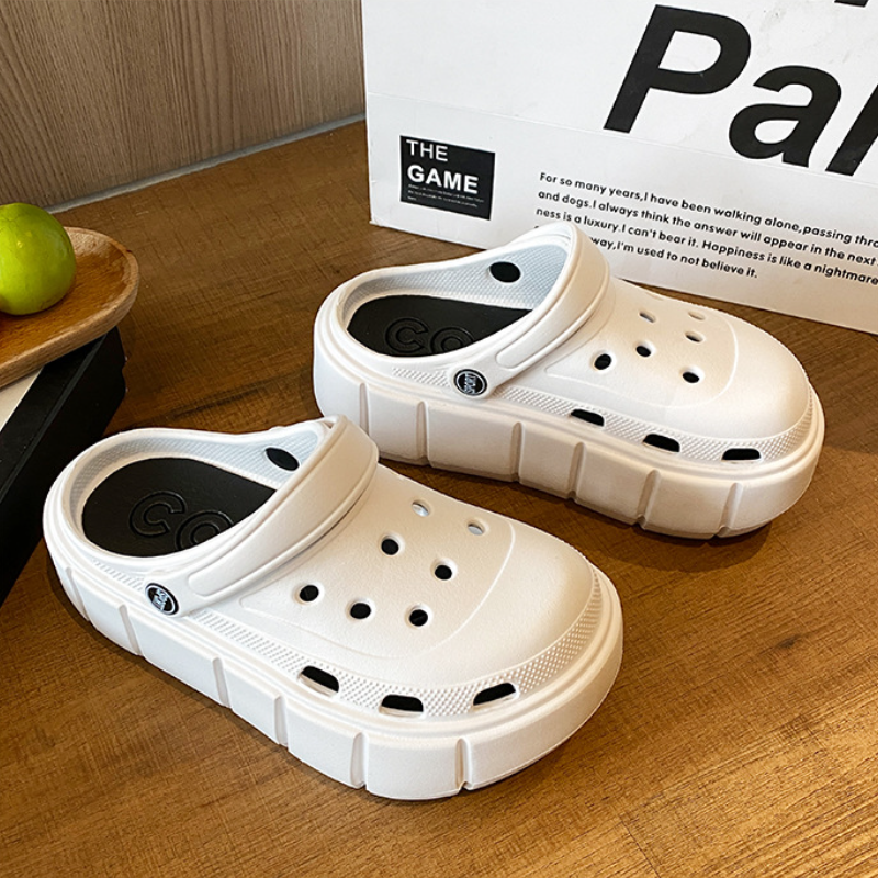 雲朵柔軟觸感涼鞋 夏日沙灘兩穿包頭涼拖水鞋 厚底增高 時尚外穿