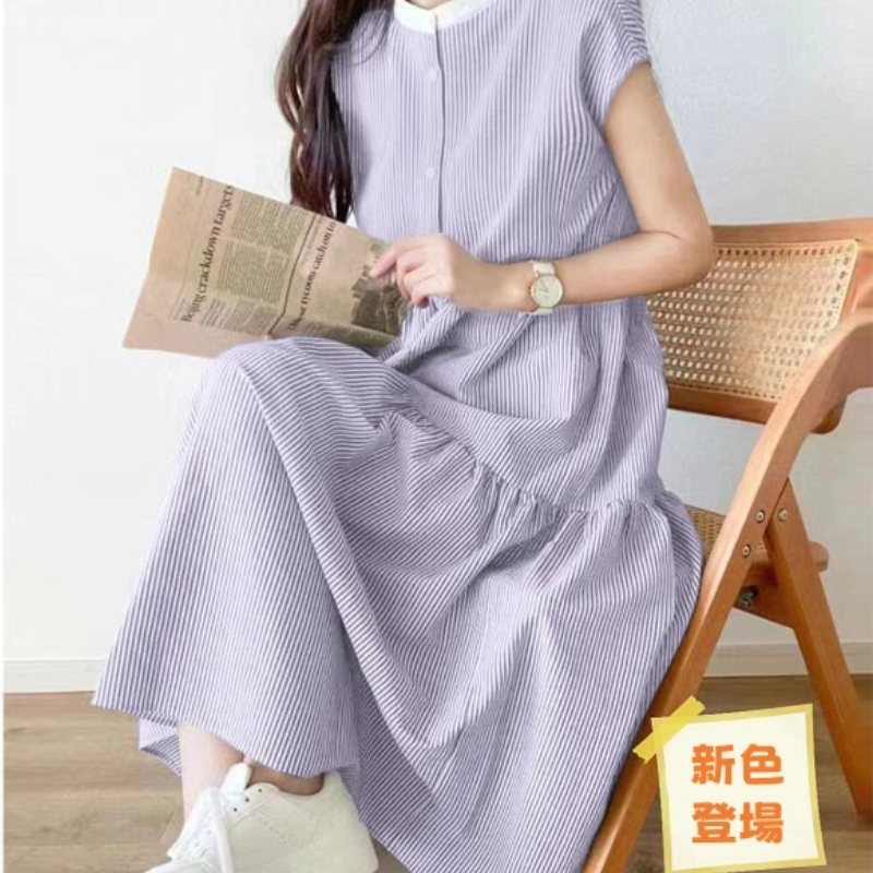 韓國chic ‧ 4色條紋蝴蝶結設計連身裙