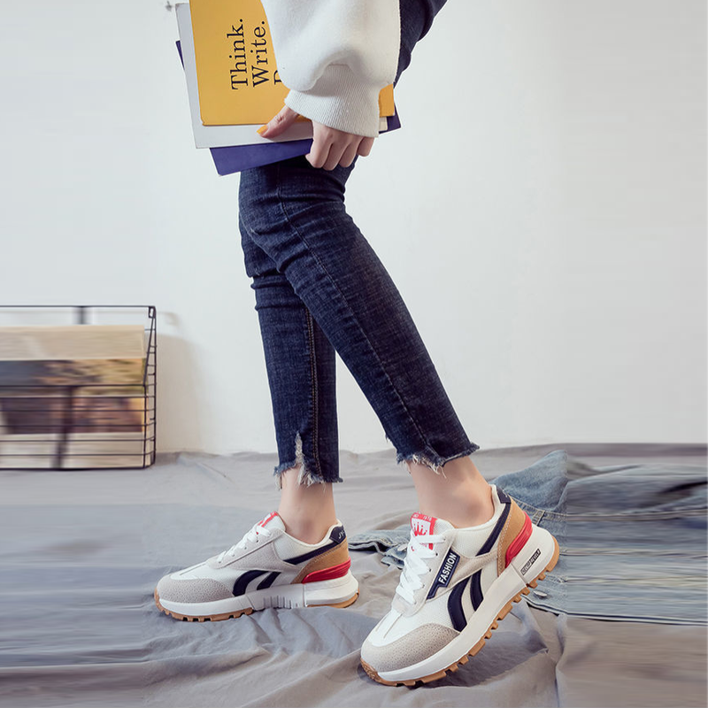 韓版透氣休閒運動鞋-阿甘鞋風格 男女同款網面小白鞋