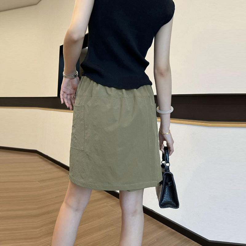 抗UV高腰A字褲裙 濕熱天專屬 薄款顯瘦寬鬆大碼短褲褲裙