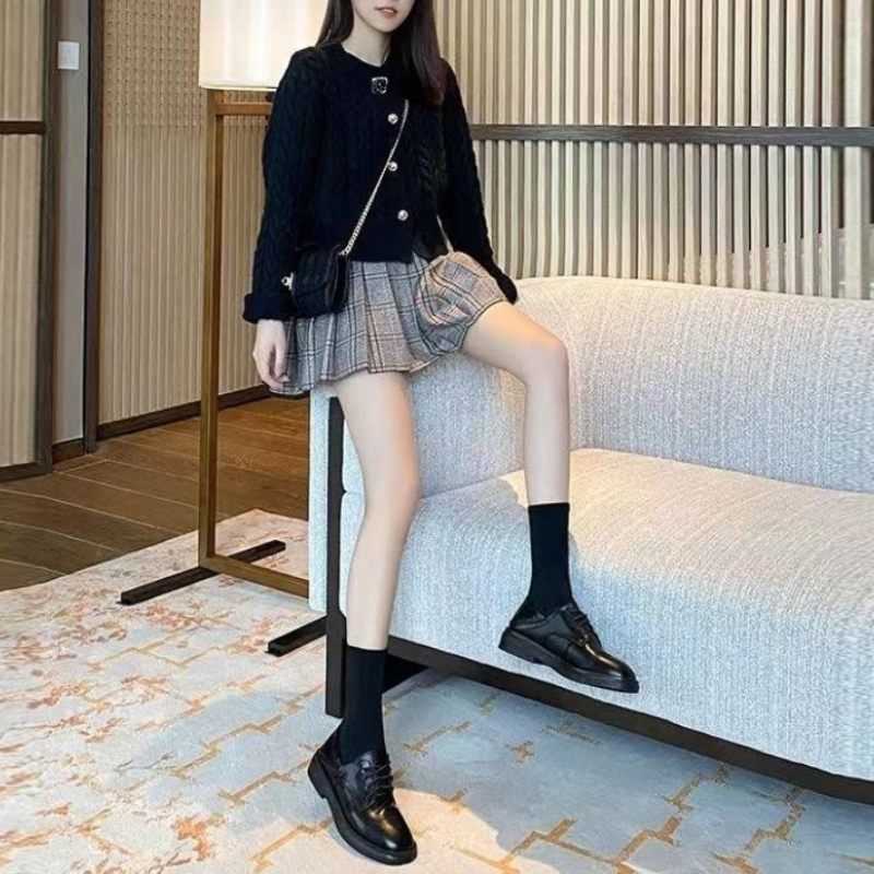 英倫風軟底小皮鞋-春秋系帶防滑工作鞋