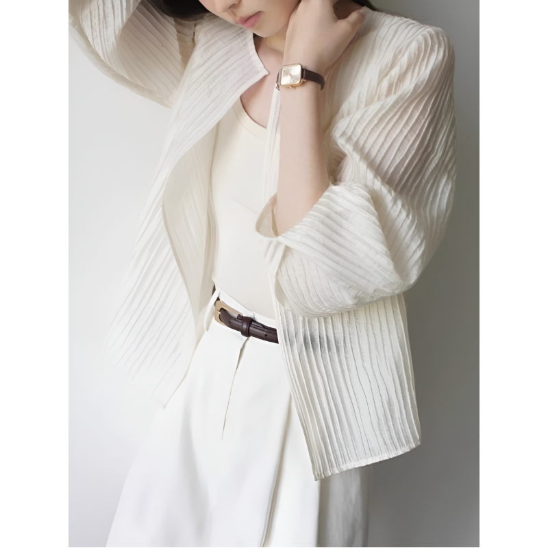 輕盈薄款防曬外套 七分袖通勤襯衫外搭