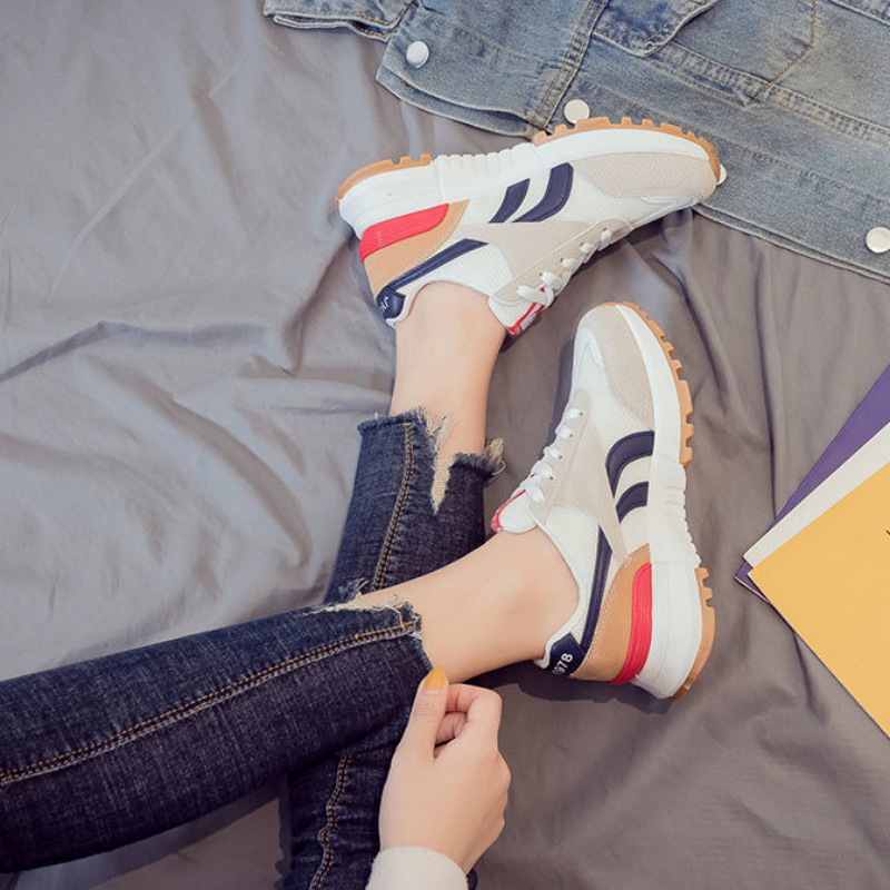 韓版透氣休閒運動鞋-阿甘鞋風格 男女同款網面小白鞋