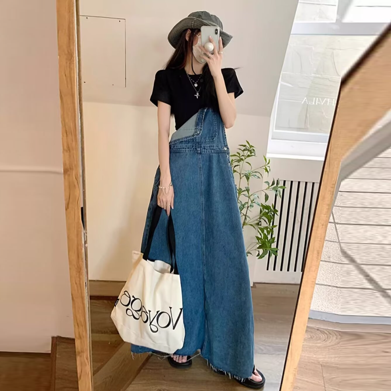 簡約．減齡顯瘦牛仔吊帶背帶裙