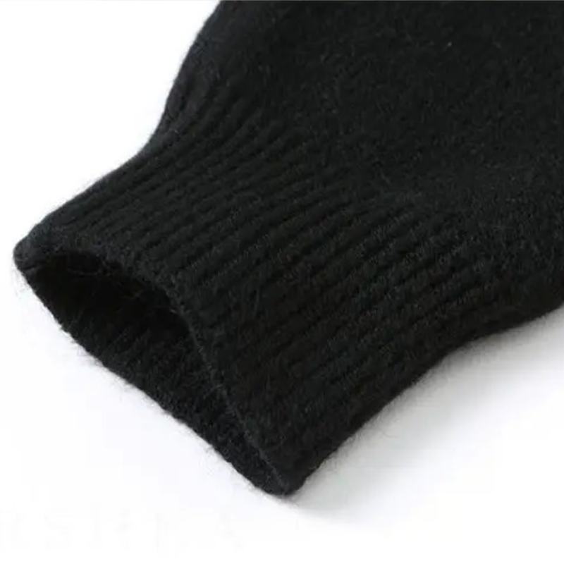 軟糯圓領拼色短板寬鬆針織上衣