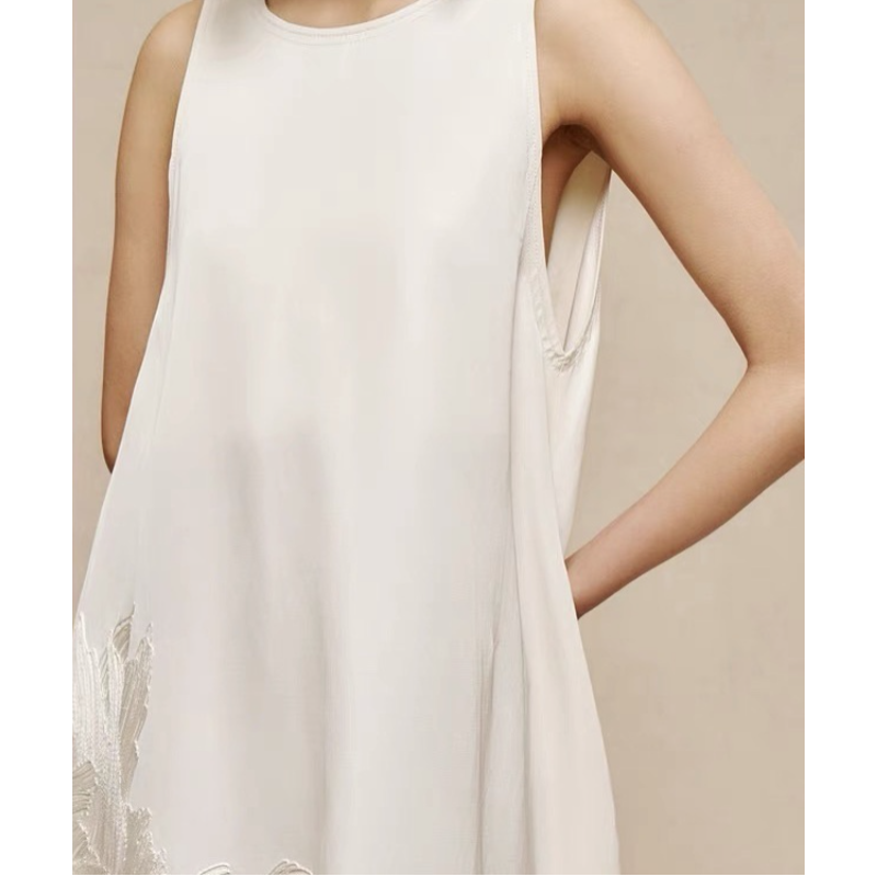 新款推薦 法式高端精緻繡花洋裝 緞面刺繡連身裙