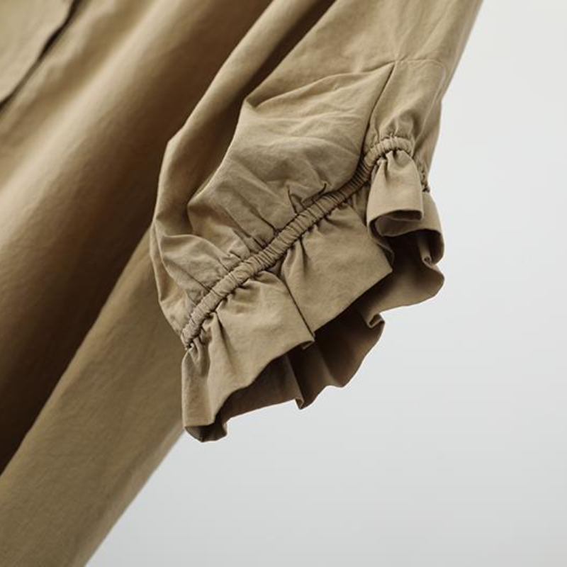 韓版寬鬆燈籠袖襯衫-春夏薄款大尺碼七分袖上衣