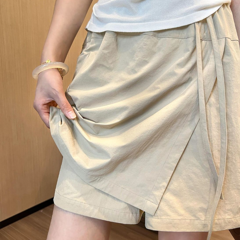 抗UV高腰A字褲裙 濕熱天專屬 薄款顯瘦寬鬆大碼短褲褲裙